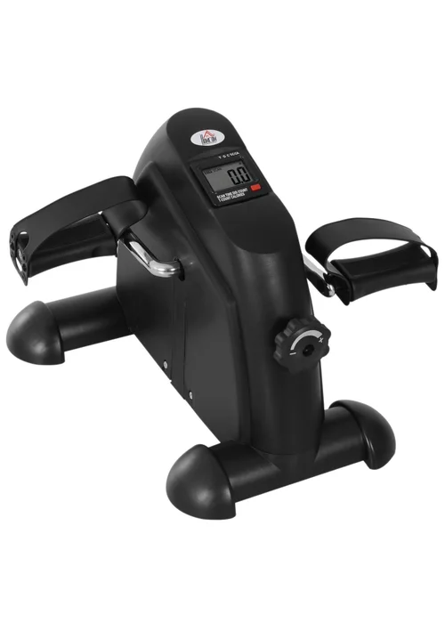 HOMCOM Mini Exercise Bike Portable Pedal Manual Machine Indoor Fitness Black - One Size Image 2