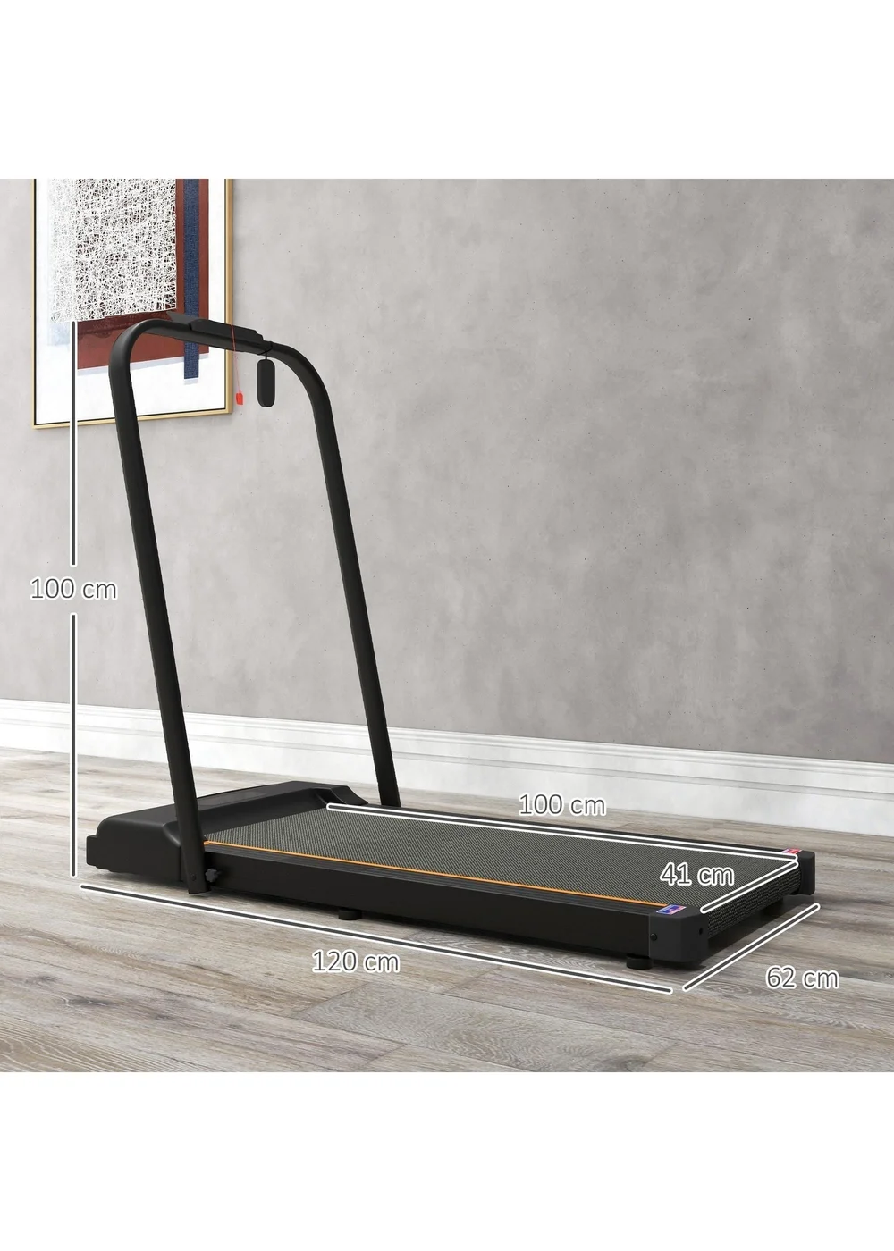 SPORTNOW 2.5HP Folding Treadmill Walking Pad w/ LED Display Orange - One Size Image 3