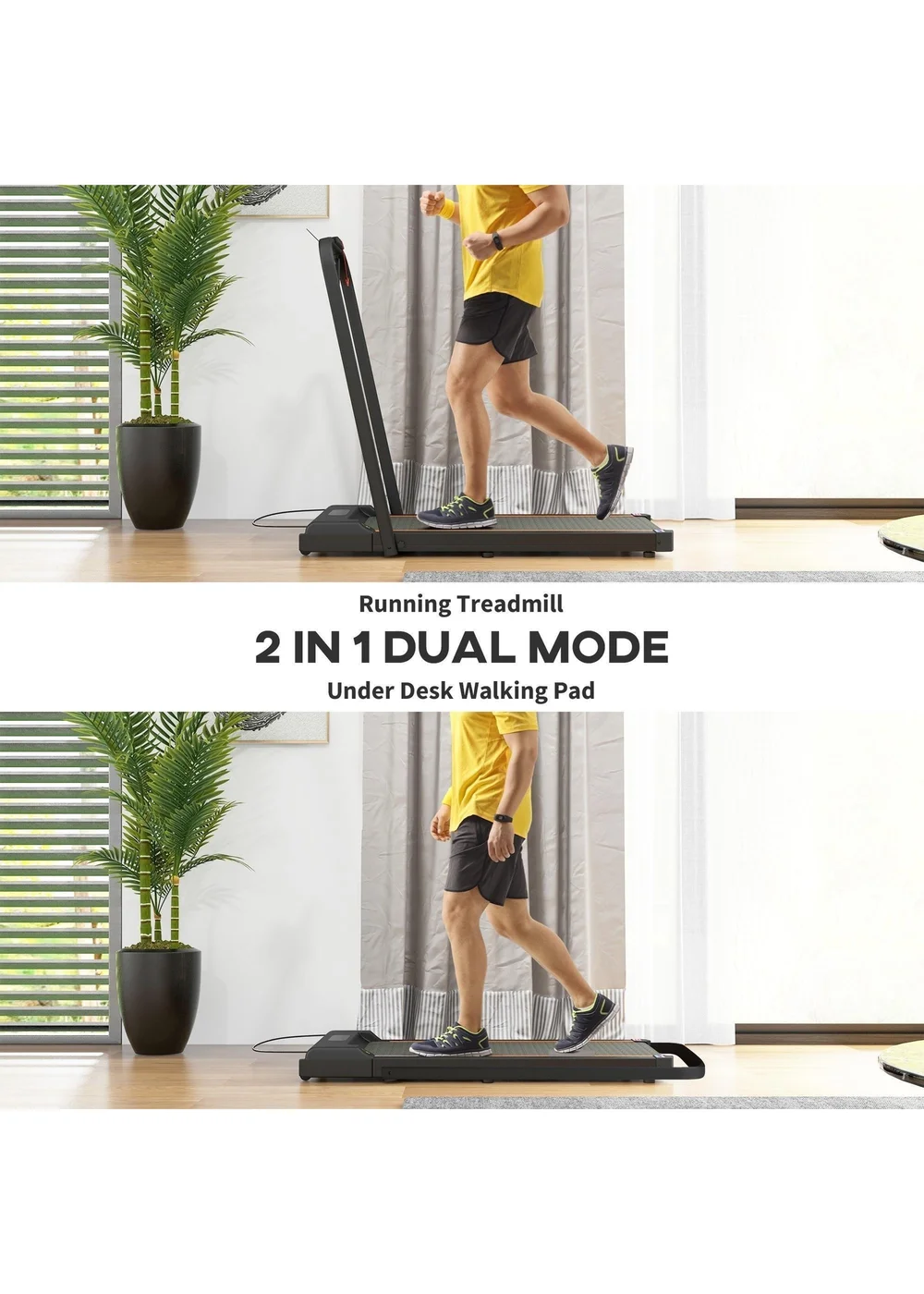 SPORTNOW 2.5HP Folding Treadmill Walking Pad w/ LED Display Orange - One Size Image 5