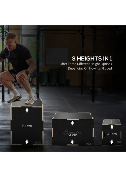 SPORTNOW Pylometric Jump Box Wooden Pylo Box for Home Gym - One Size Image 4