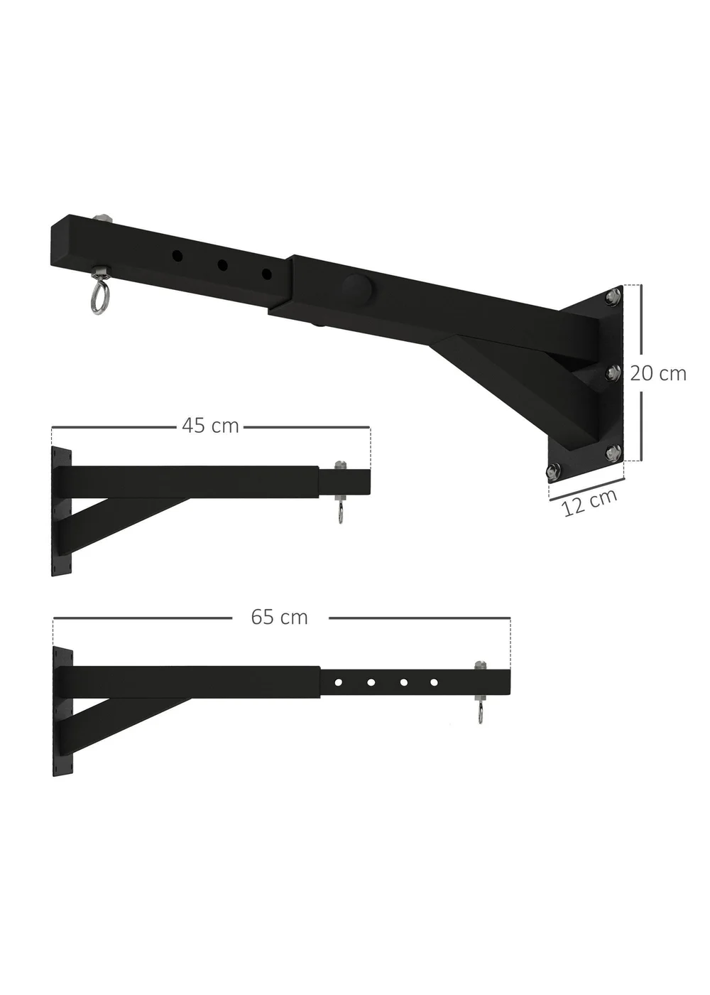 SPORTNOW 5-Length Adjustable Punch Bag Bracket for Boxing Punching Training - One Size Image 3