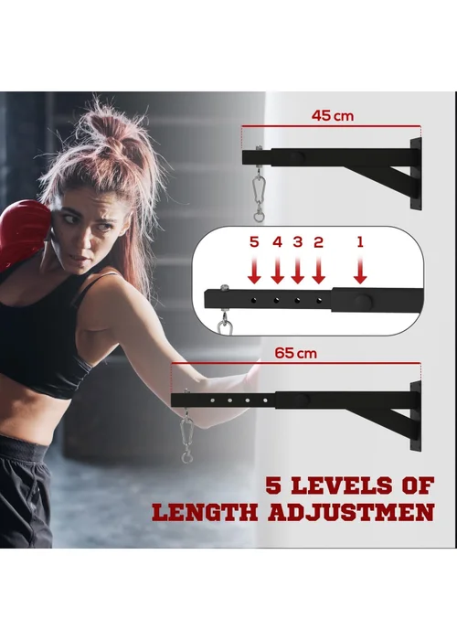 SPORTNOW 5-Length Adjustable Punch Bag Bracket for Boxing Punching Training - One Size Image 4