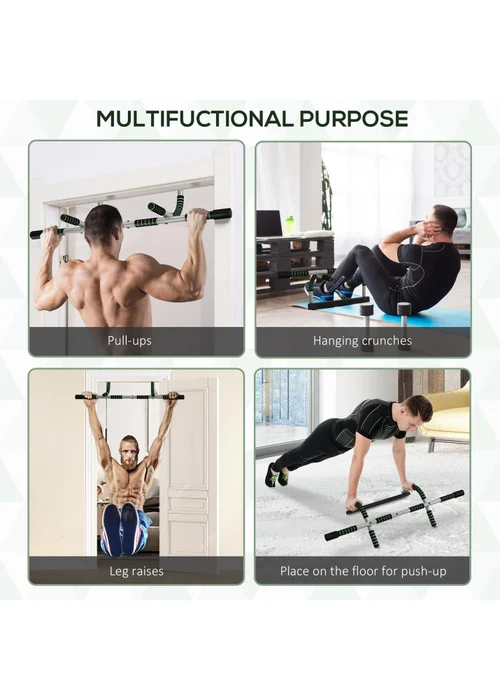 HOMCOM Indoor Fitness Door Horizontal Bar Pull-ups Home Gym Upper Body Workout - One Size Image 4