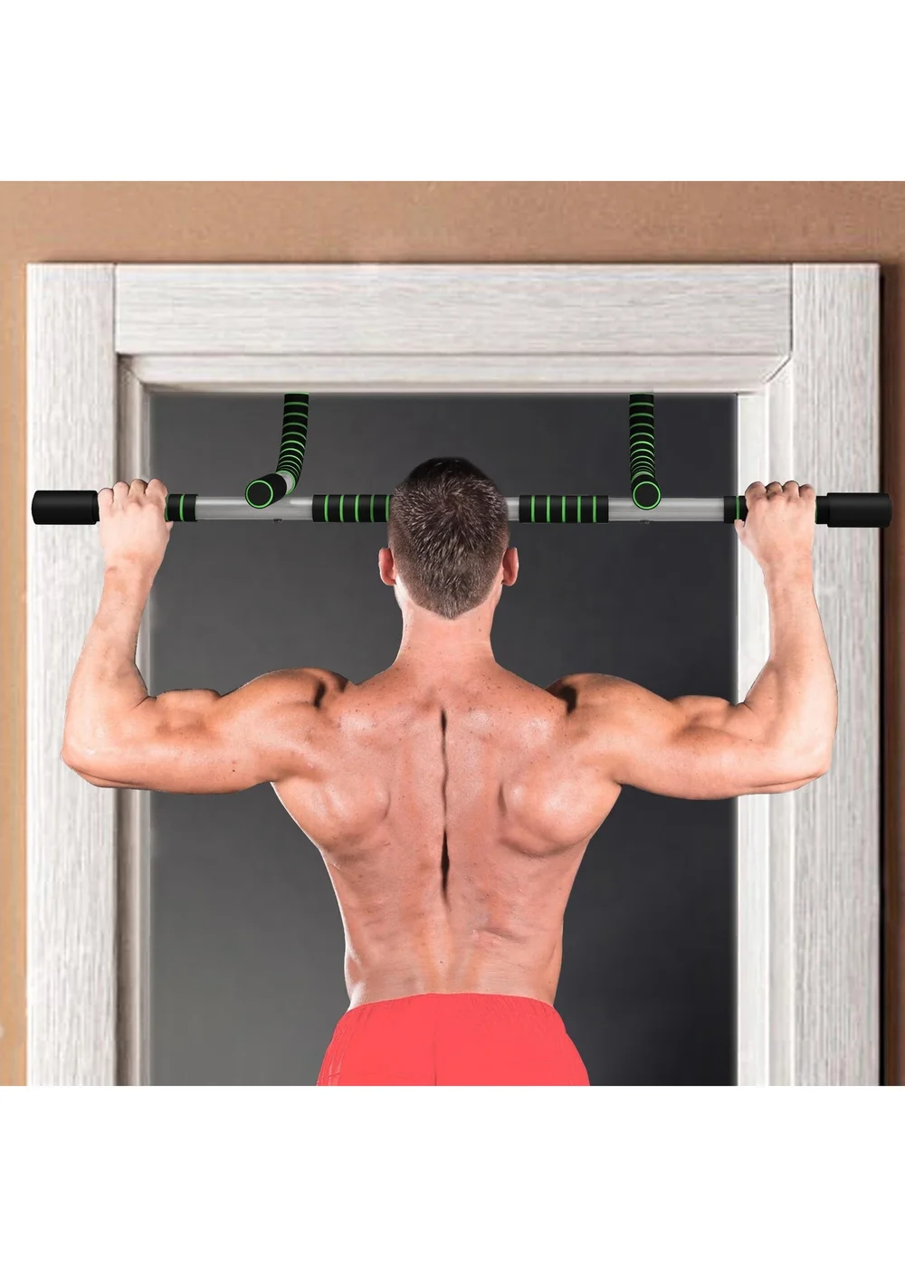 HOMCOM Indoor Fitness Door Horizontal Bar Pull-ups Home Gym Upper Body Workout - One Size Image 2