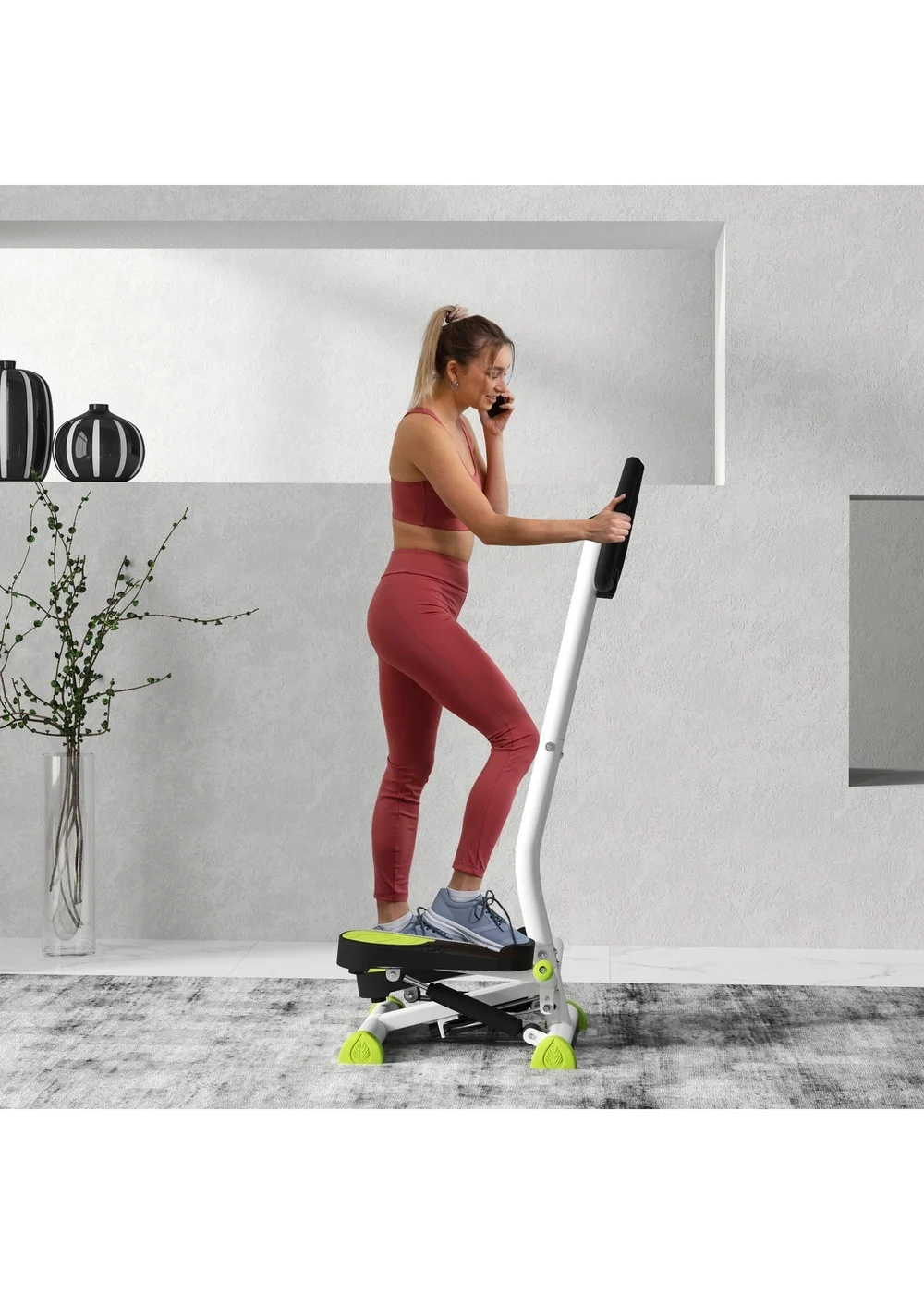 HOMCOM Twister Stepper Step Machine with LCD Screen White - One Size Image 1