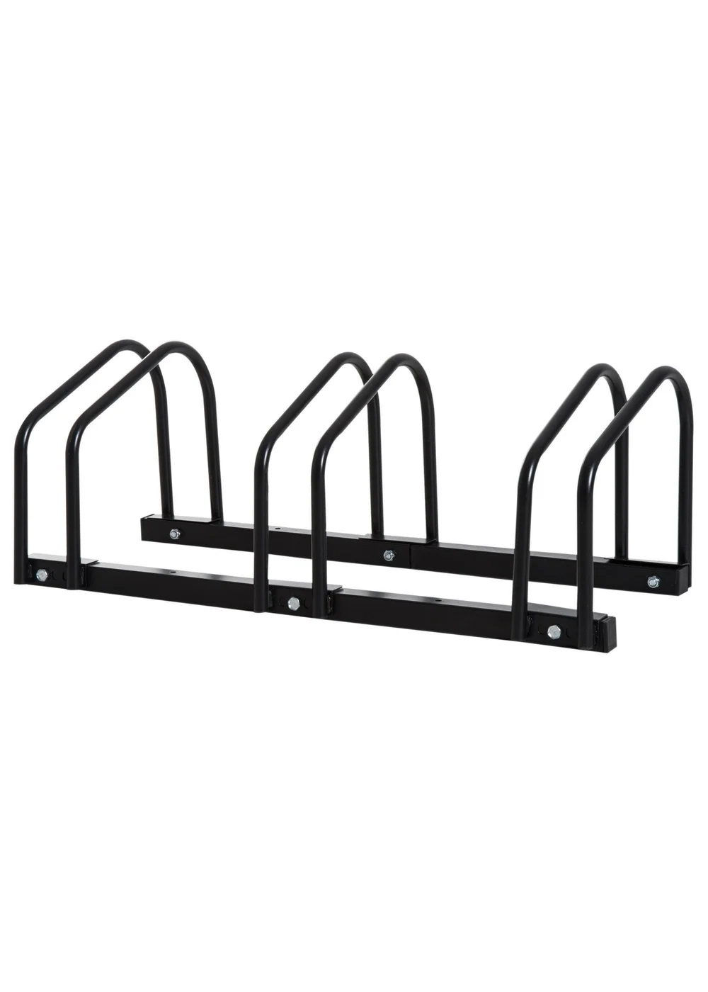 HOMCOM Bike Parking Rack Bicycle Locking Storage Stand for 3 Cycling Black - One Size Image 2