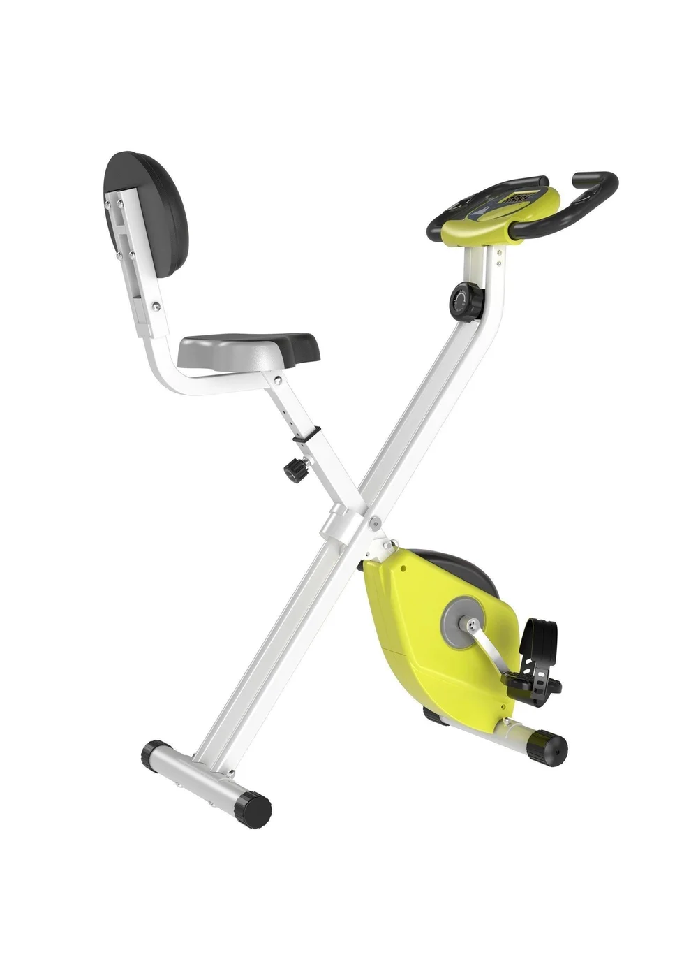 HOMCOM Yellow Magnetic Resistance Exercise Bike Foldable LCD Adjustable Seat - One Size Image 2