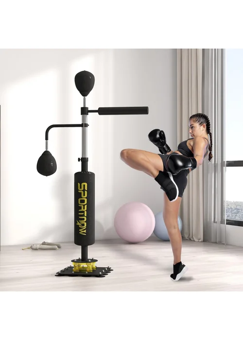SPORTNOW Boxing Bag Freestanding Punching Bag with Reflex Bar Speed Balls - One Size Image 2