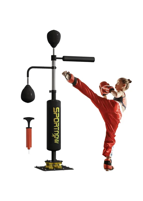 SPORTNOW Boxing Bag Freestanding Punching Bag with Reflex Bar Speed Balls - One Size Image 1