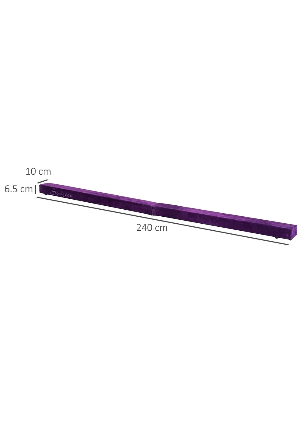 HOMCOM Balance Beam Trainer Fold Performance Gymnastics Suede Home - One Size Image 3