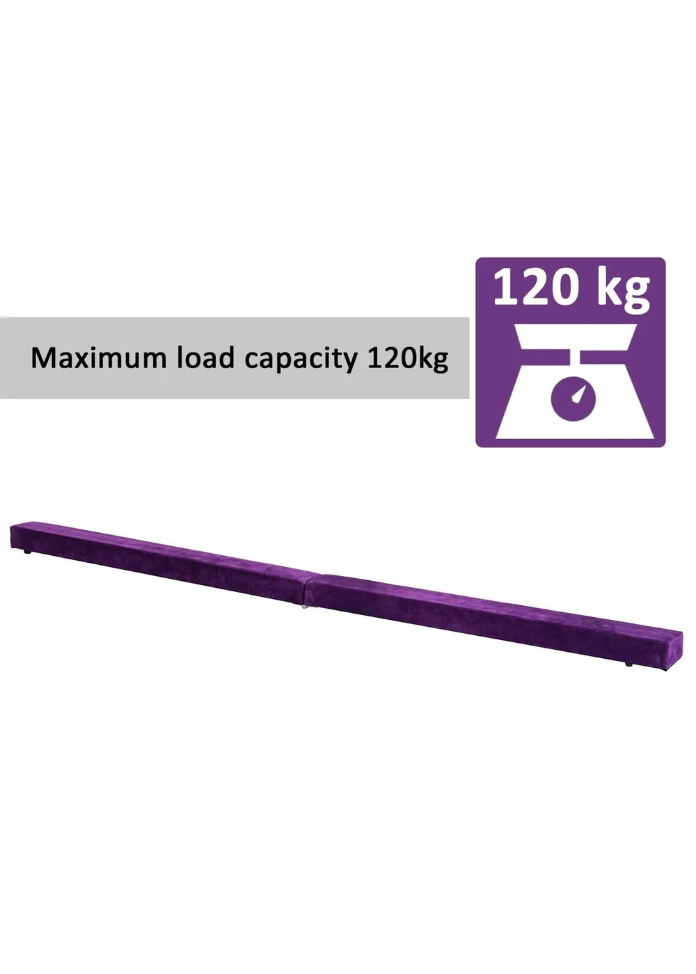 HOMCOM Balance Beam Trainer Fold Performance Gymnastics Suede Home - One Size Image 5