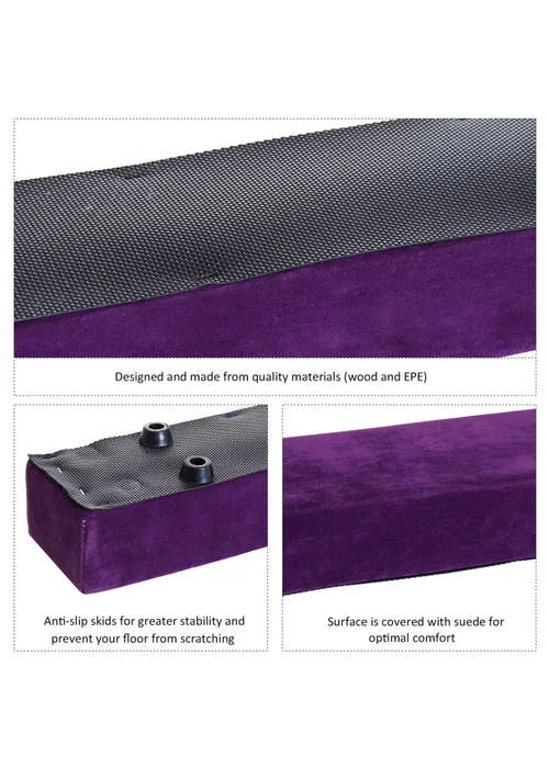 HOMCOM Balance Beam Trainer Fold Performance Gymnastics Suede Home - One Size Image 4