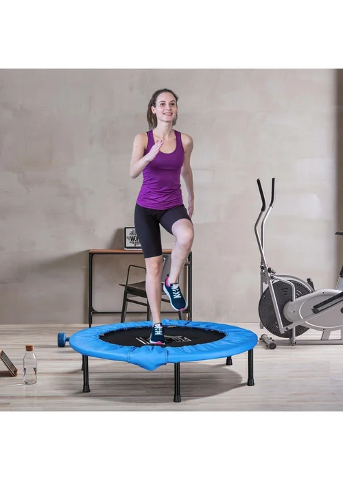HOMCOM Fitness Trampoline Exercise Max Load Blue - One Size Image 1