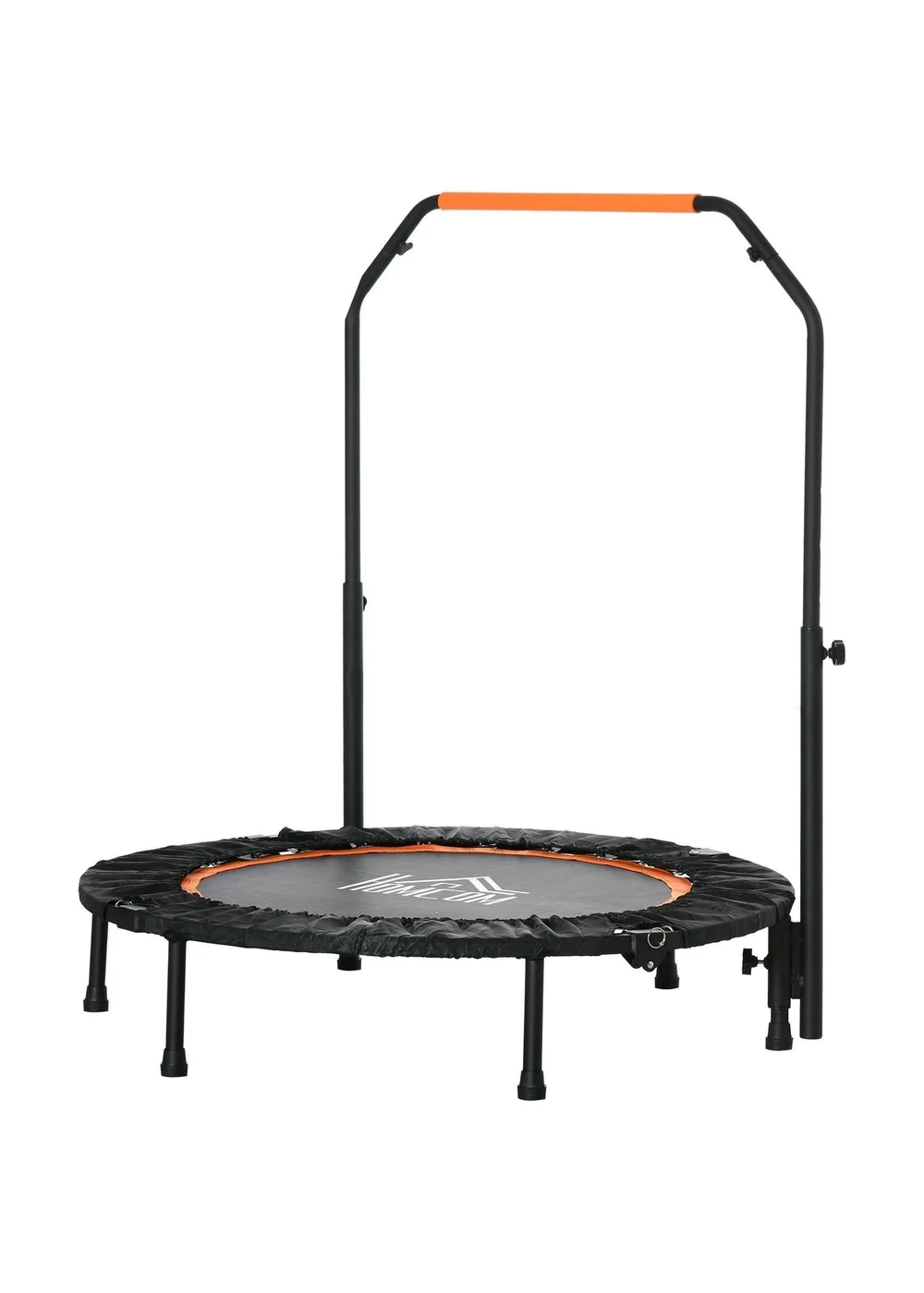 HOMCOM 40" Foldable Mini Fitness Trampoline with Foam Handle Orange - One Size Image 2