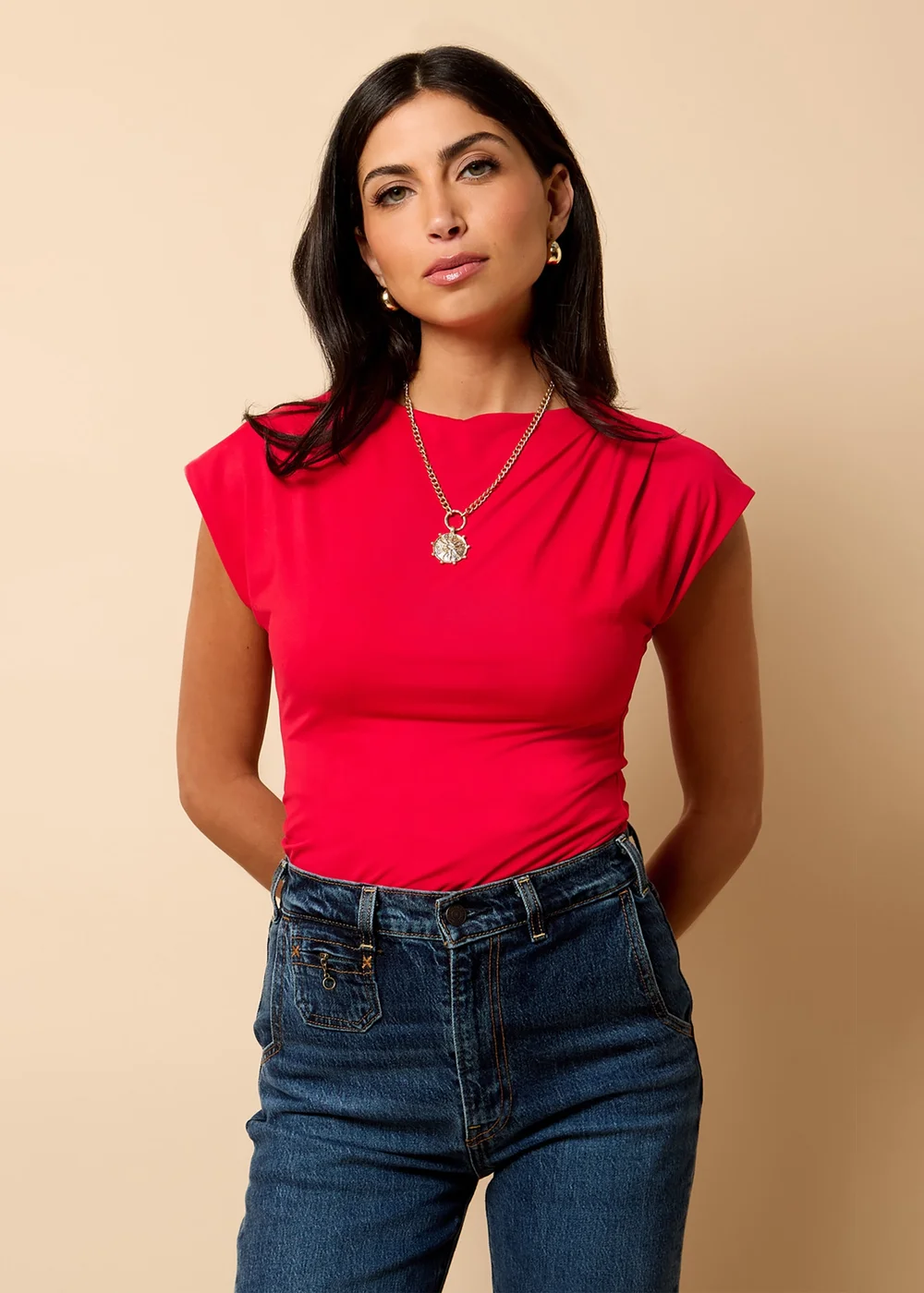 Little Mistress Red Ruched Top by Vicky Pattison - Size 8 Image 1