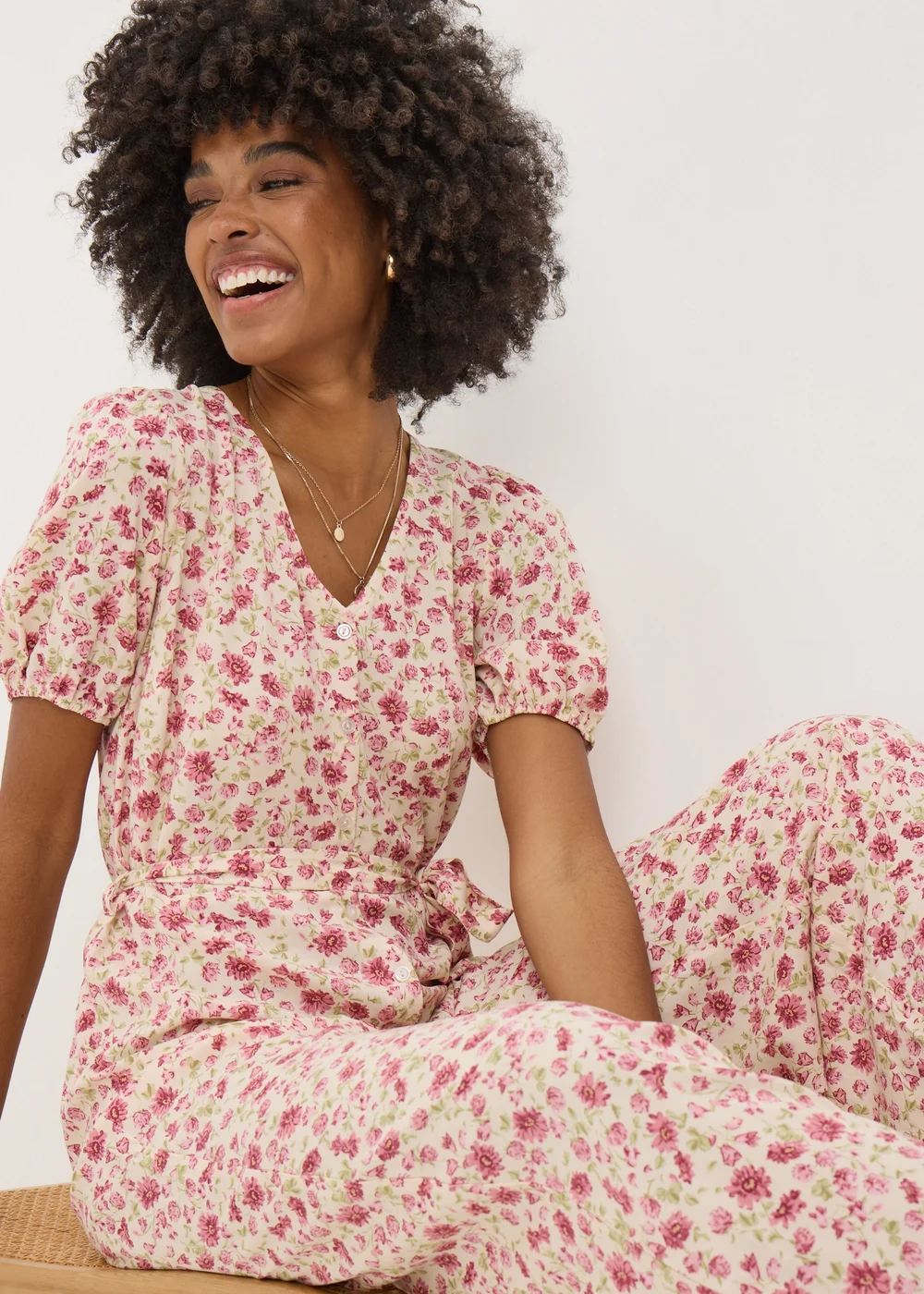 Pink Floral Jumpsuit - 8 Image 2