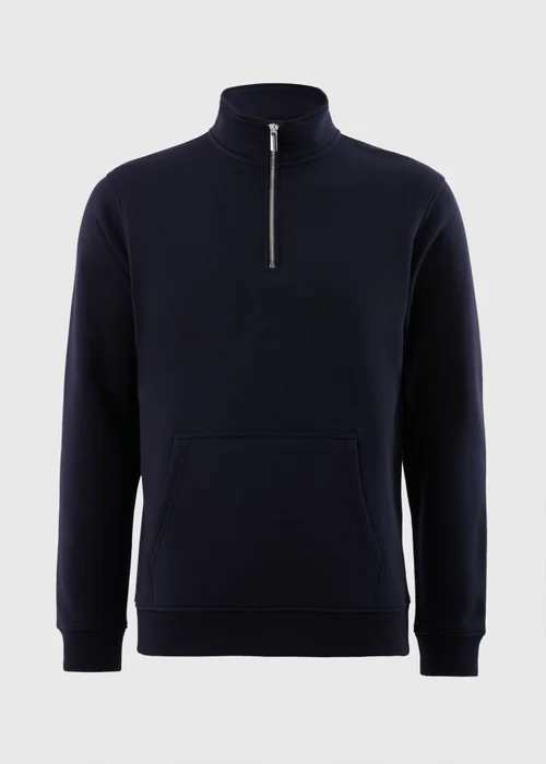 Navy Funnel 1/4 Zip Sweatshirt - S Image 4