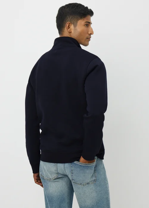 Navy Funnel 1/4 Zip Sweatshirt - S Image 3