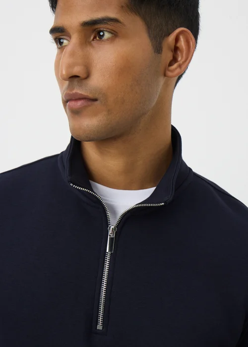 Navy Funnel 1/4 Zip Sweatshirt - S Image 2