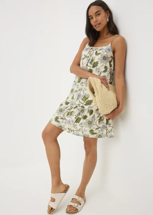Cream Floral Mini Cami Dress - 8 Image 3