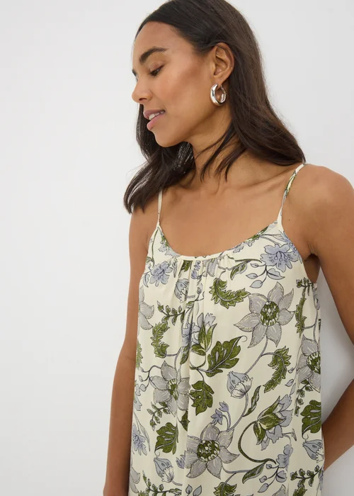 Cream Floral Mini Cami Dress - 8 Image 1