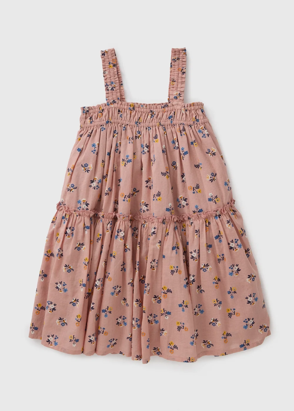Girls Pink Floral Tiered Dress (1-7yrs) - 1-1.5 Yrs Image 1