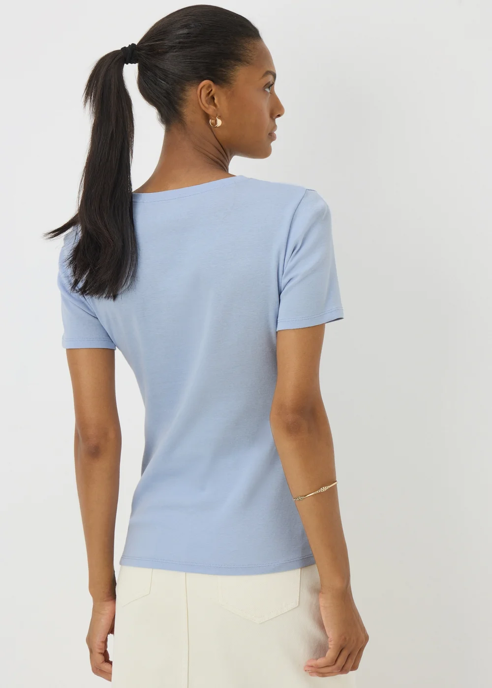 Pale Blue Fitted T-Shirt - 8 Image 3
