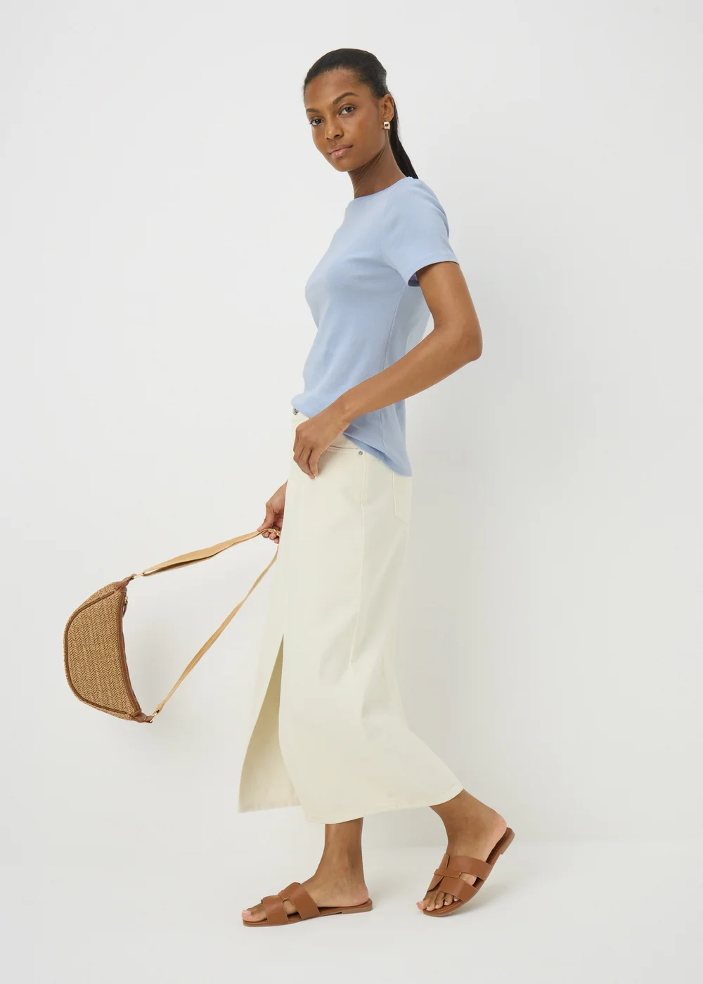 Pale Blue Fitted T-Shirt - 8 Image 1