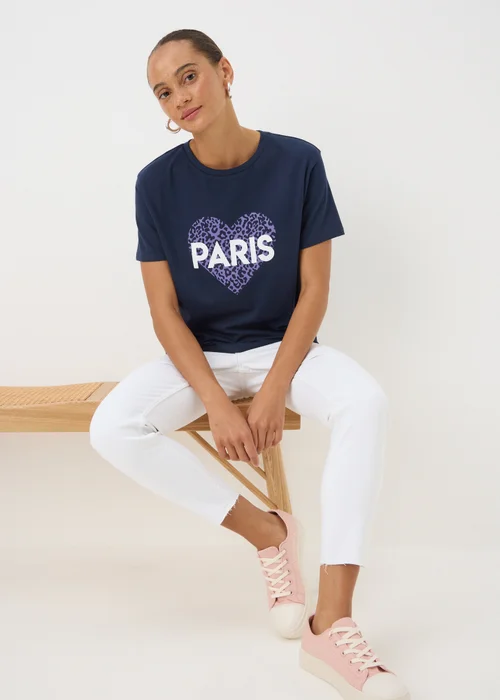 Navy Paris Animal Heart T-Shirt - S Image 2