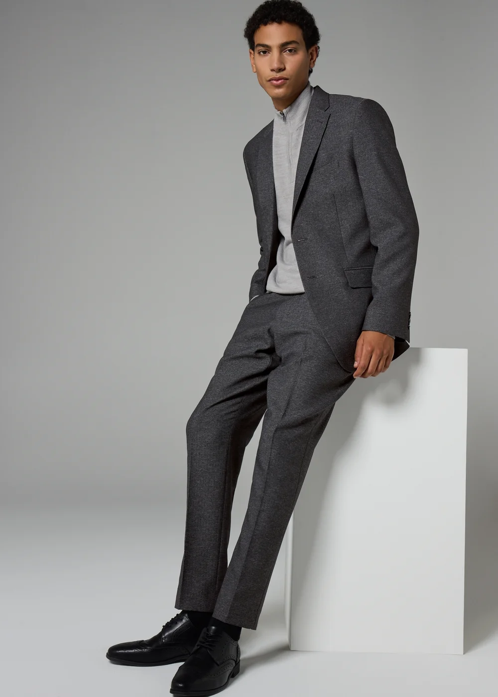 Taylor & Wirght Aston Charcoal Tailored Fit Trousers - 26 Waist 29 Leg Image 1