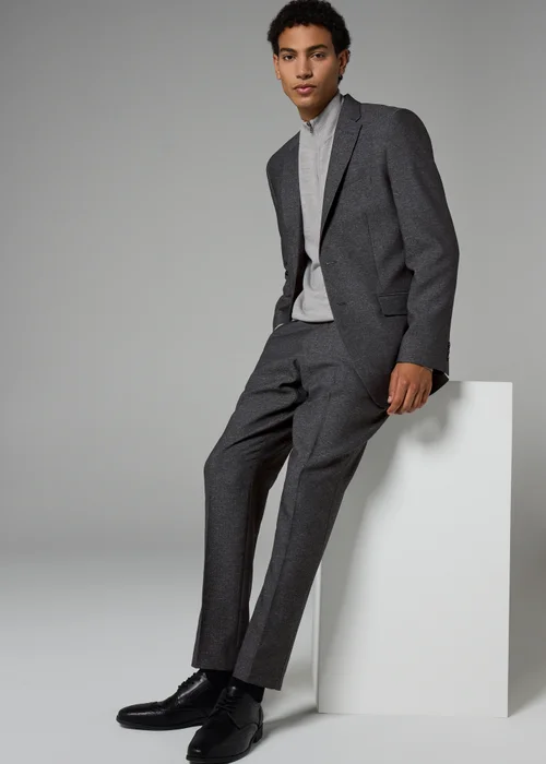 Taylor & Wirght Aston Charcoal Tailored Fit Trousers - 26 Waist 29 Leg Image 1