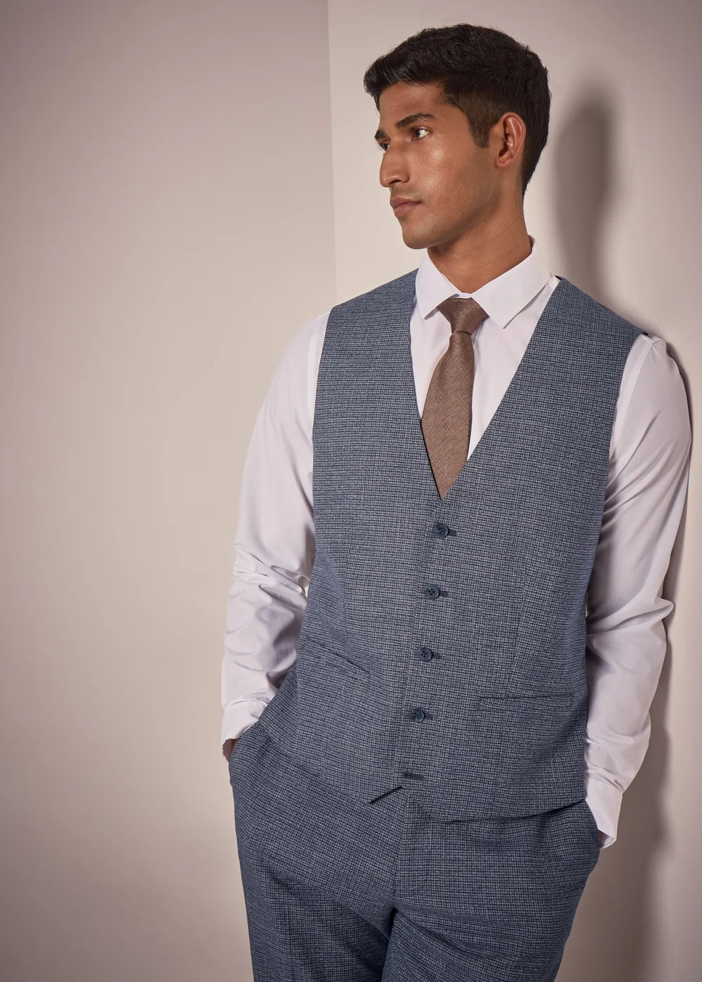 Taylor & Wright Burford Blue Waistcoat - Small Image 1