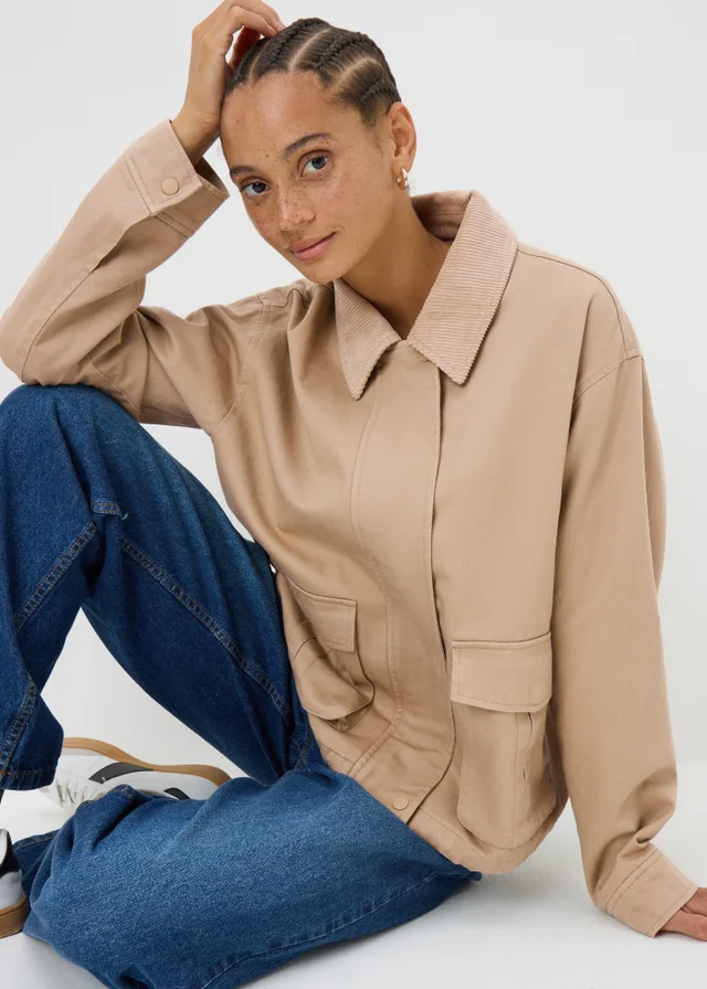 Beige Utility Barn Jacket
