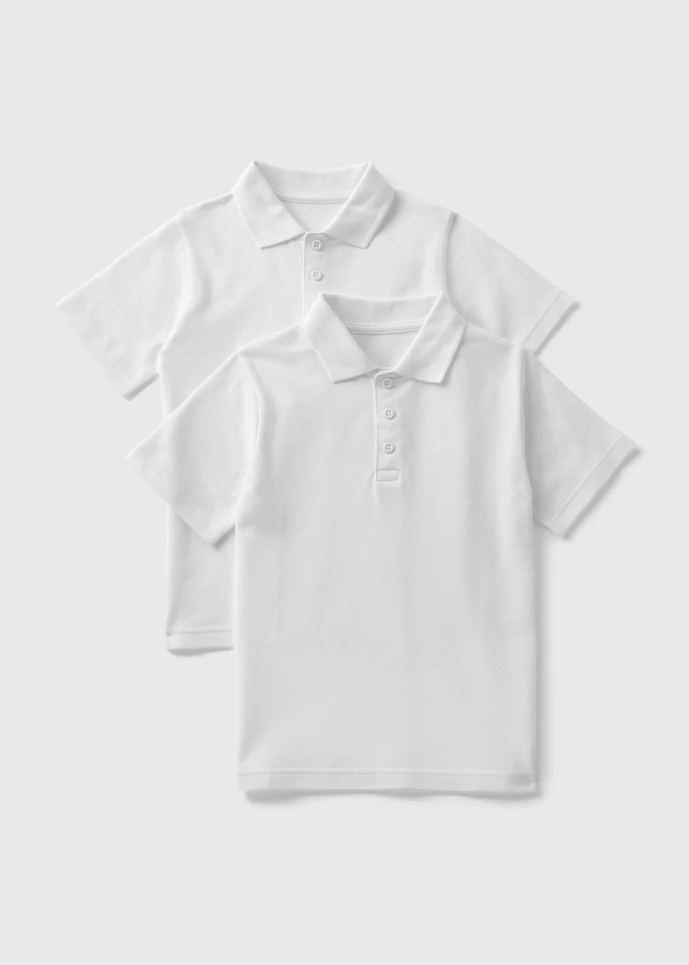 2 Pack Kids White Easy Dressing Polo Shirts (4-12yrs) - 3 Yrs Image 1
