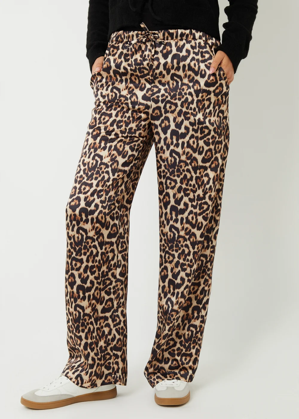 Threadbare Brown Wide Leg Satin Trousers - 8 Image 1