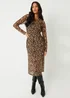 Threadbare Brown Printed Mesh Long Sleeve Maxi Dress - 8 Image 1