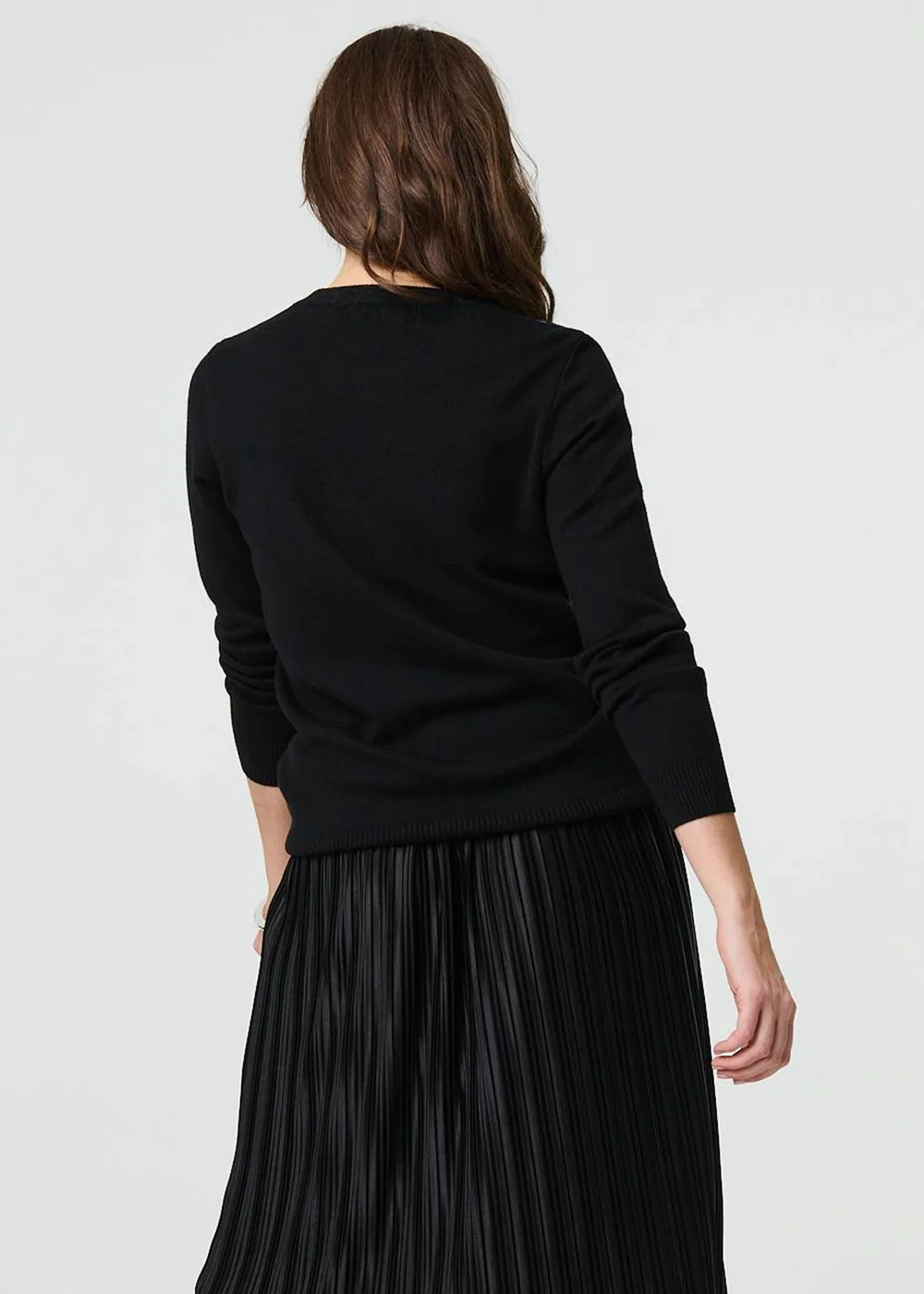 Izabel London Black Floral Gemstone Embellished Jumper - 8 Image 2