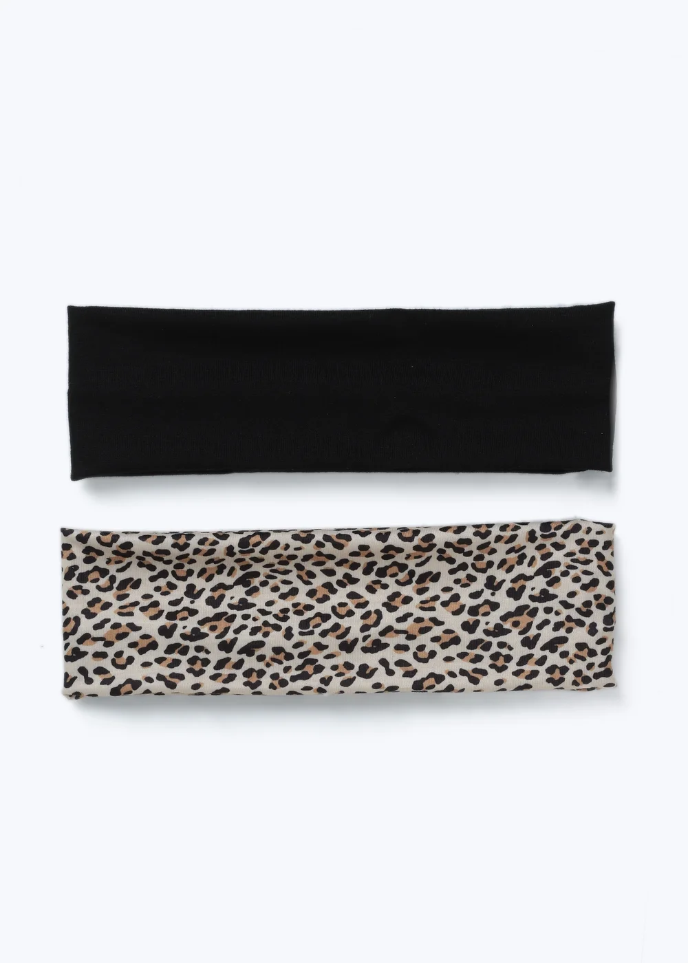 Muse 2 Pack Black & Animal Print Jersey Headband - One Size Image 2