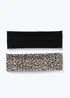 Muse 2 Pack Black & Animal Print Jersey Headband - One Size Image 2