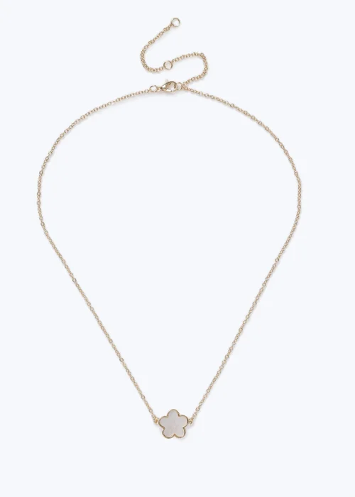 Muse White Mother of Pearl Flower Necklace - One Size Image 1
