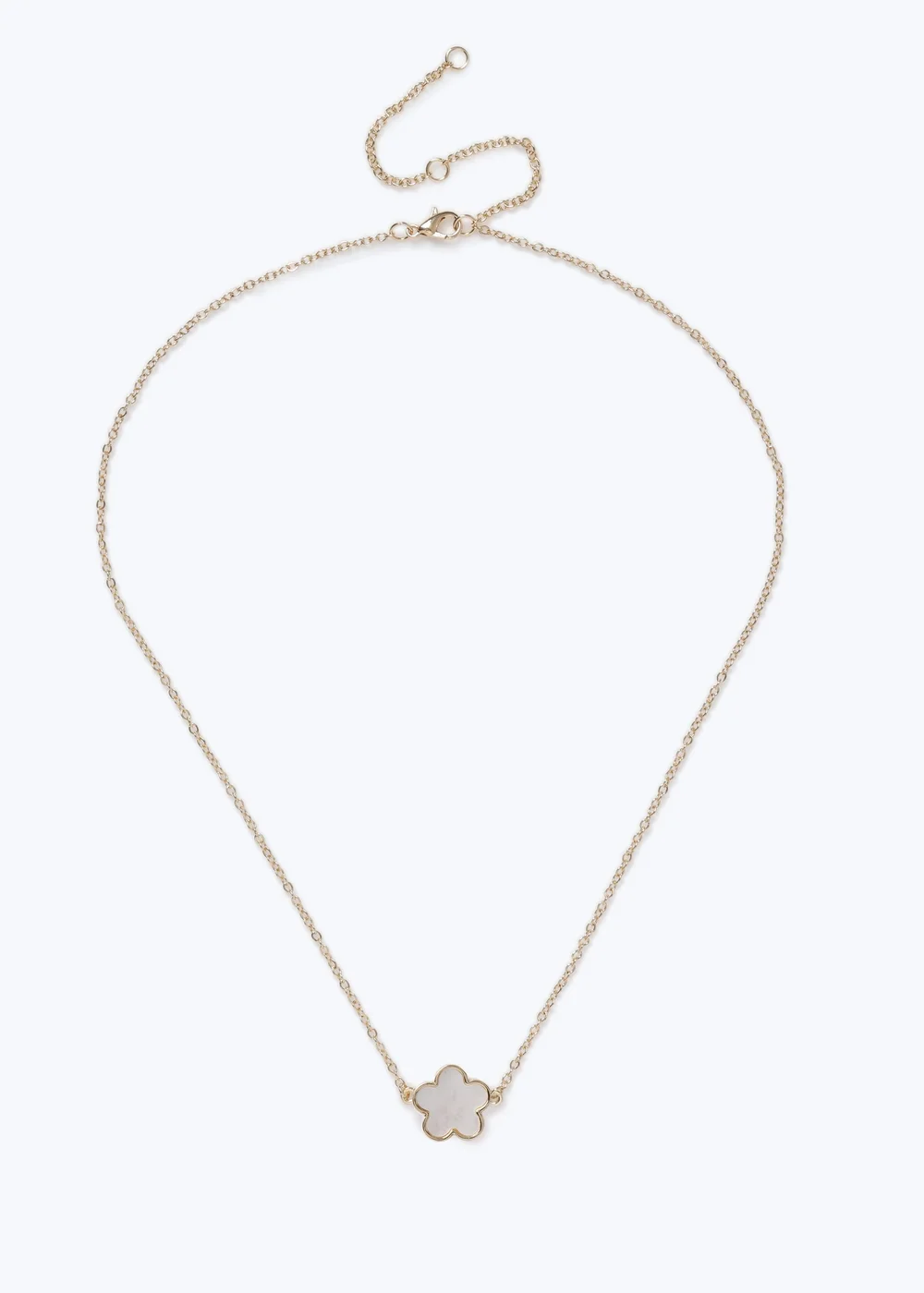 Muse White Mother of Pearl Flower Necklace - One Size Image 2
