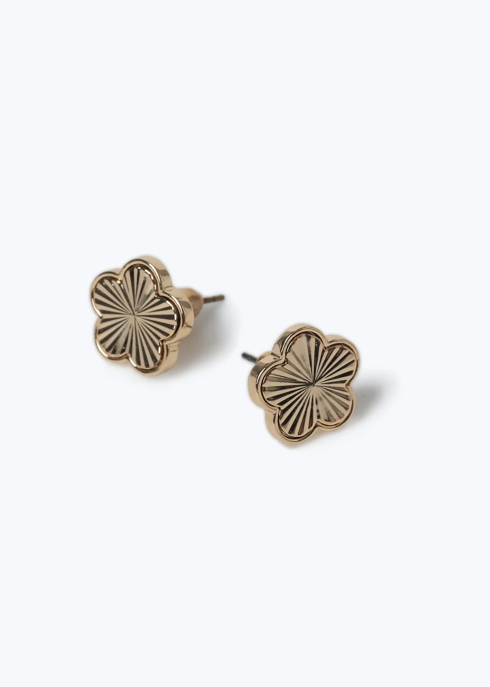 Muse Gold Flower Stud Earrings - One Size Image 2