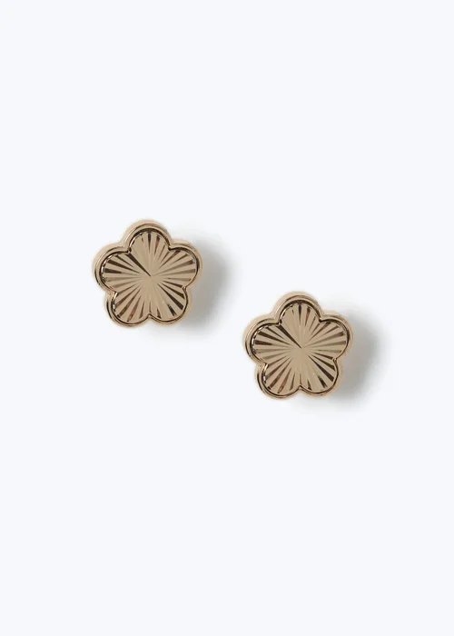 Muse Gold Flower Stud Earrings - One Size Image 1