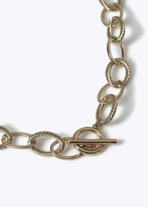 Muse Gold Chunky T Bar Necklace - One Size Image 2