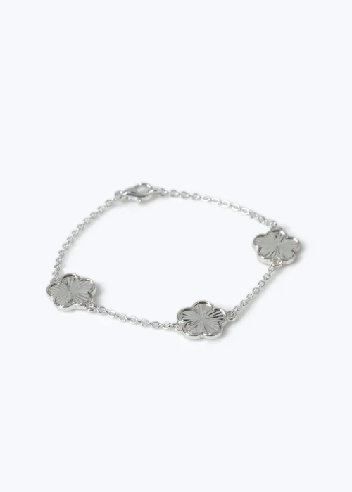 Muse Silver Flower Bracelet - One Size Image 2