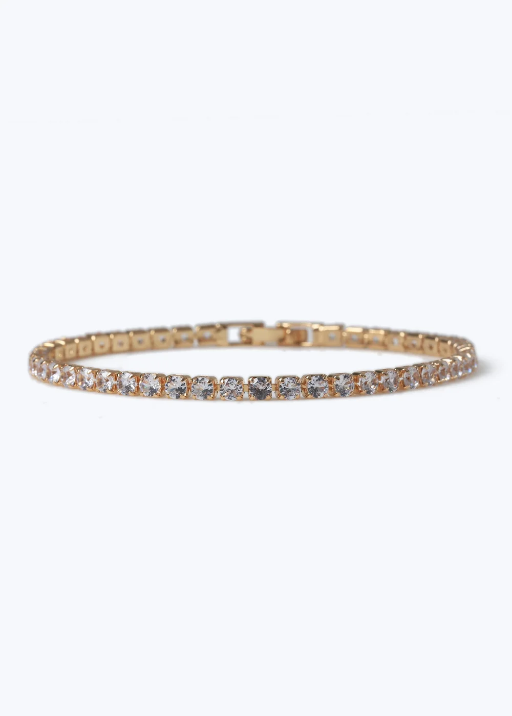 Muse Gold Cubic Zirconia Tennis Bracelet - One Size Image 1