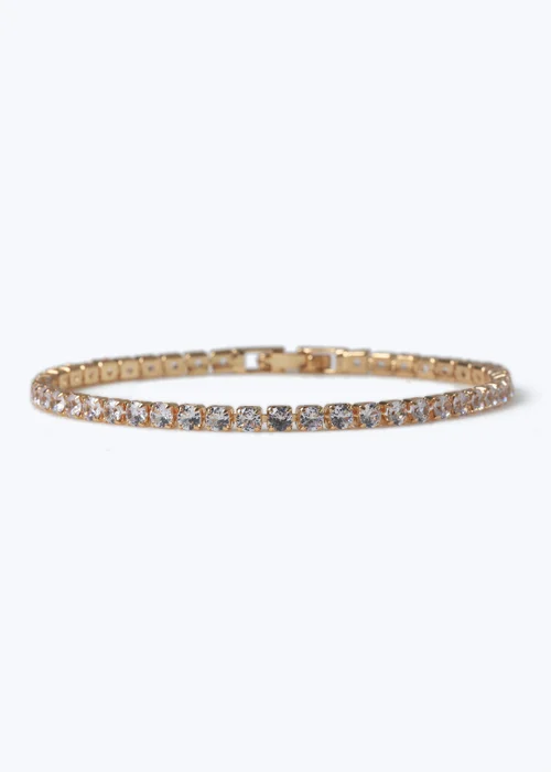 Muse Gold Cubic Zirconia Tennis Bracelet - One Size Image 1