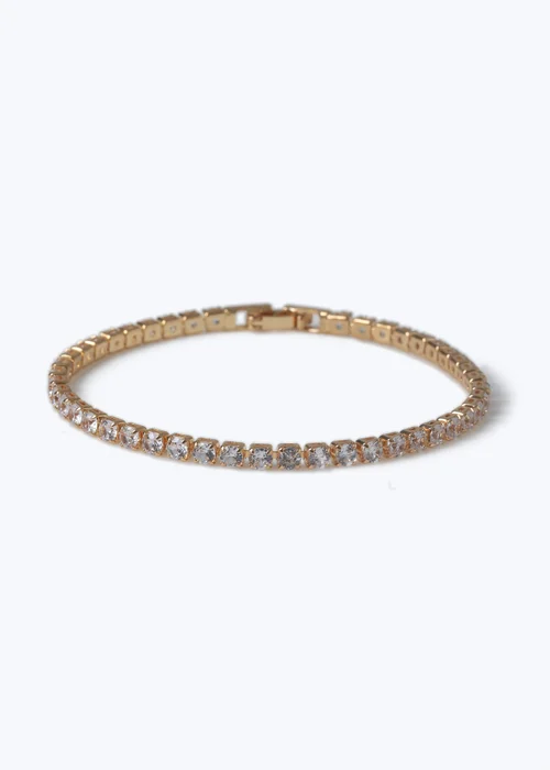 Muse Gold Cubic Zirconia Tennis Bracelet - One Size Image 2