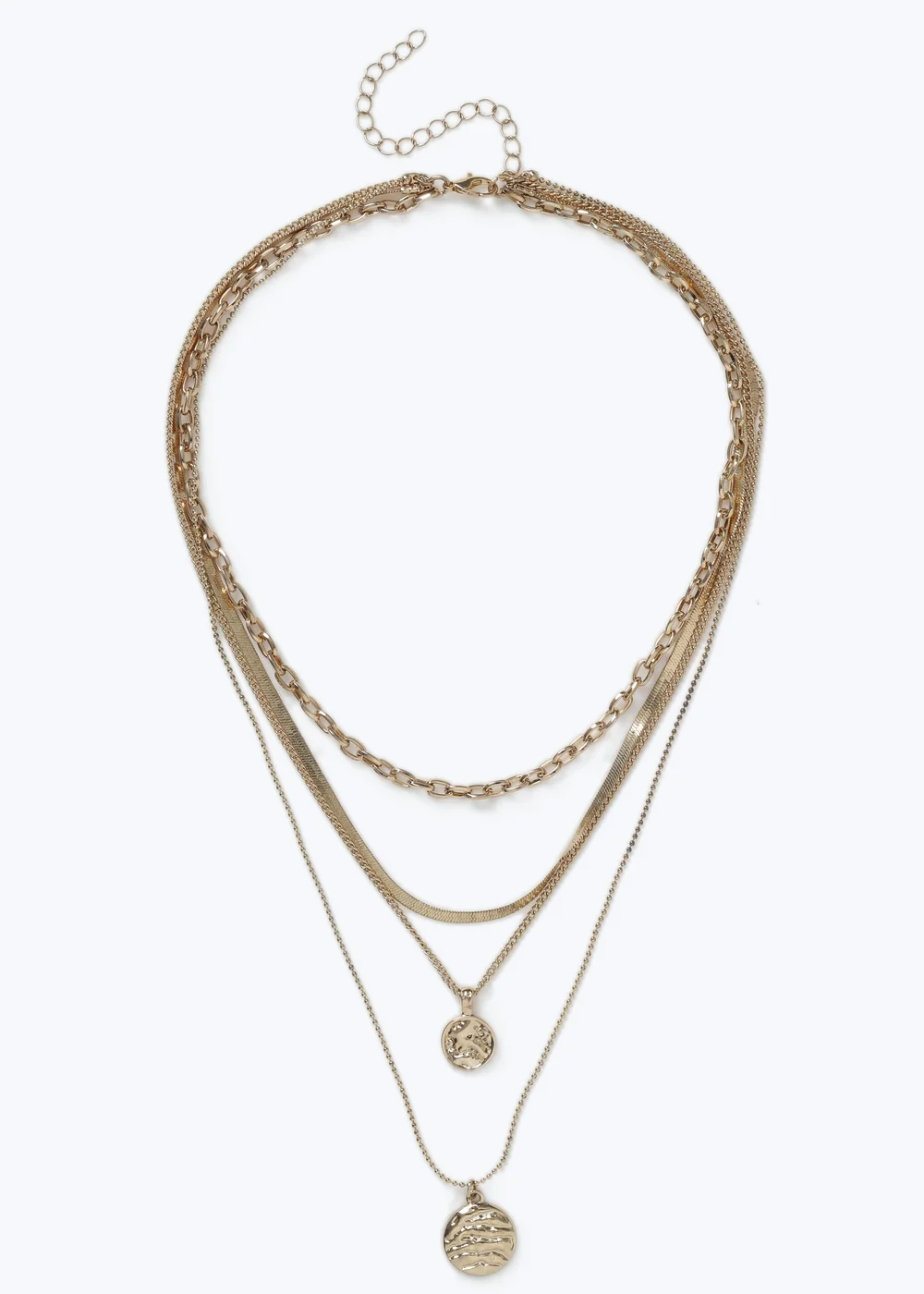 Muse Gold Coin Multirow Necklace - One Size Image 1