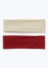 Muse 2 Pack Burgundy and Neutral Jersey Headband - One Size Image 1